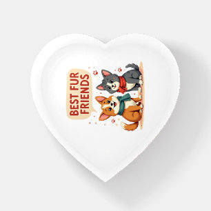 Best Fur Friends Vintage Cute Cat and Dog Cartoon Paperweight