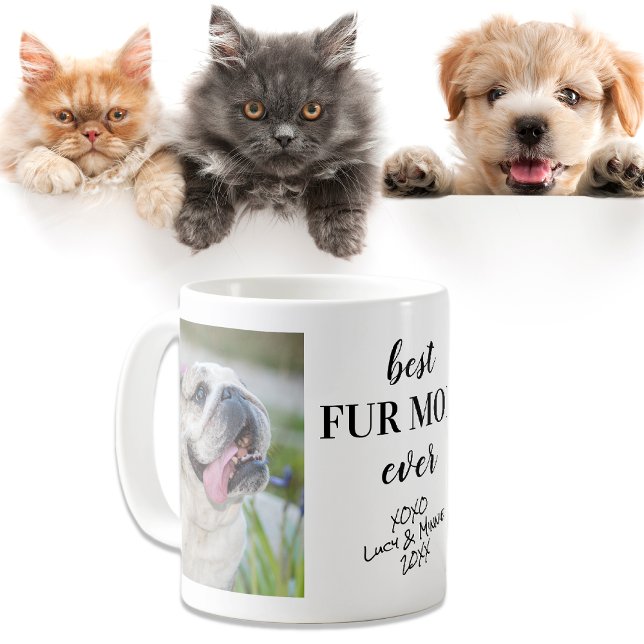 Best Fur Mom Ever Photos Personalized Coffee Mug (Creator Uploaded)