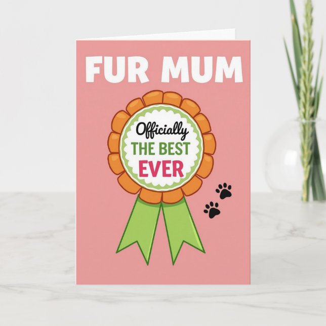 Best Fur Mum Award Illustration Card (Front)