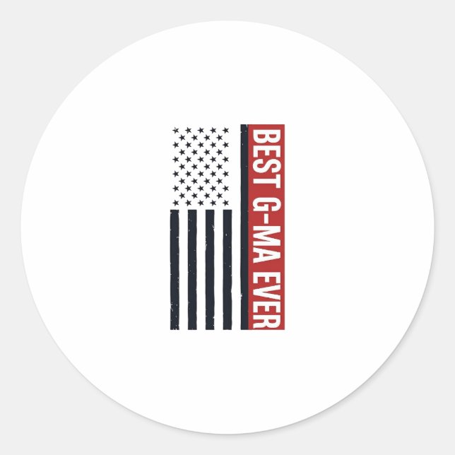 Best G-Ma Ever Patriotic Flag Vector Design_1 Classic Round Sticker (Front)