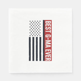 Best G-Ma Ever Patriotic Flag Vector Design_1 Napkins