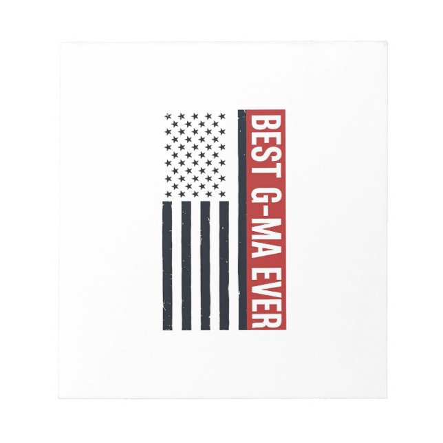 Best G-Ma Ever Patriotic Flag Vector Design_1 Notepad (Front)