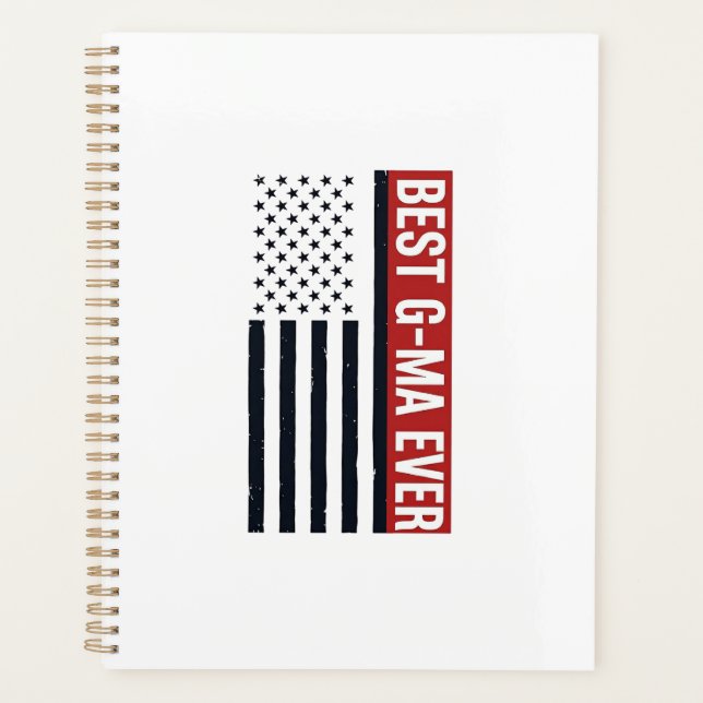 Best G-Ma Ever Patriotic Flag Vector Design_1 Planner (Front)