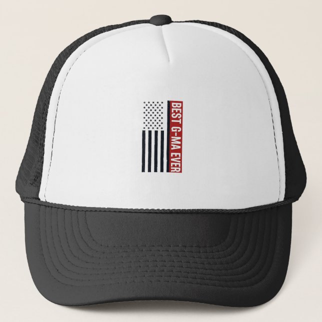 Best G-Ma Ever Patriotic Flag Vector Design_1 Trucker Hat (Front)
