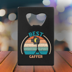 Best Gaffer Retro - Film Crew Gift Credit Card Bottle Opener