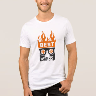 Best Gamer Controller Typography Gaming Tri-Blend Shirt