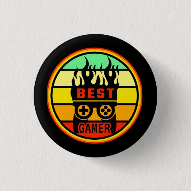 BEST GAMER - GAMING NERD BUTTON (Front)