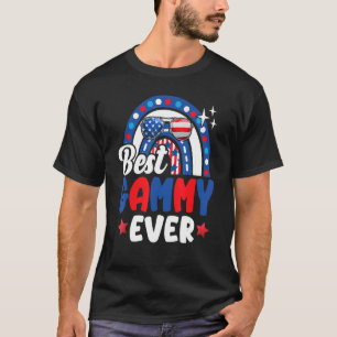 Best Gammy Ever Rainbow Sunglasses Usa Flag 4th Of T-Shirt