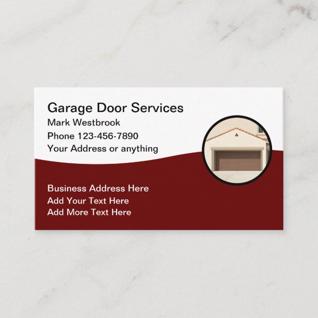 Best Garage Door Modern Business Cards (Front)