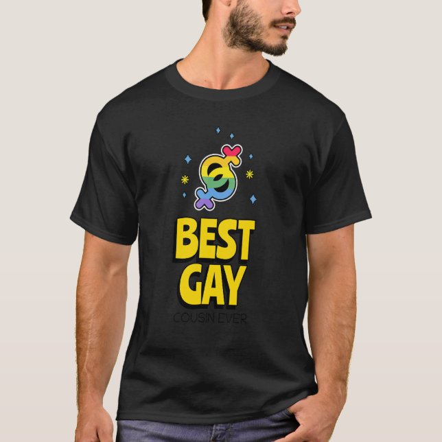 Best Gay Cousin Ever Lgbt Pride Family Costume Gay T-Shirt (Front)