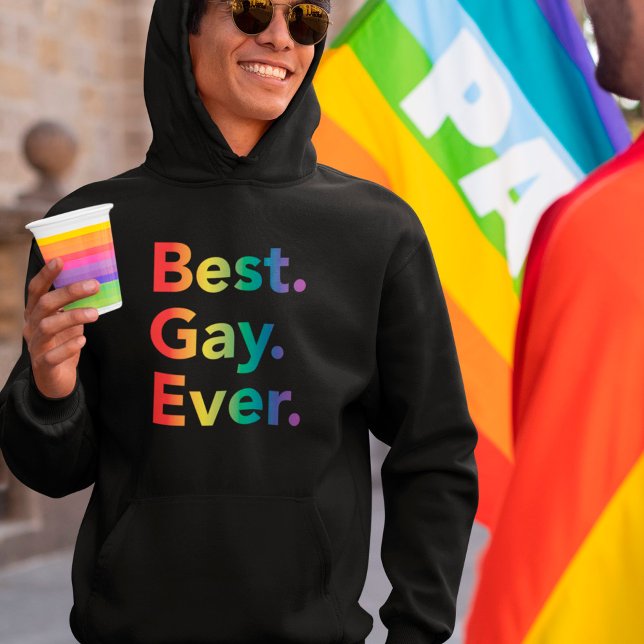 Best Gay Ever LGBT Rainbow Flag Hoodie (Creator Uploaded)