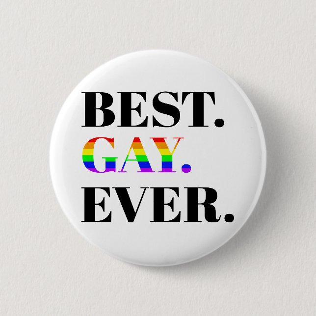 Best Gay Ever MLM Pride Button (Front)