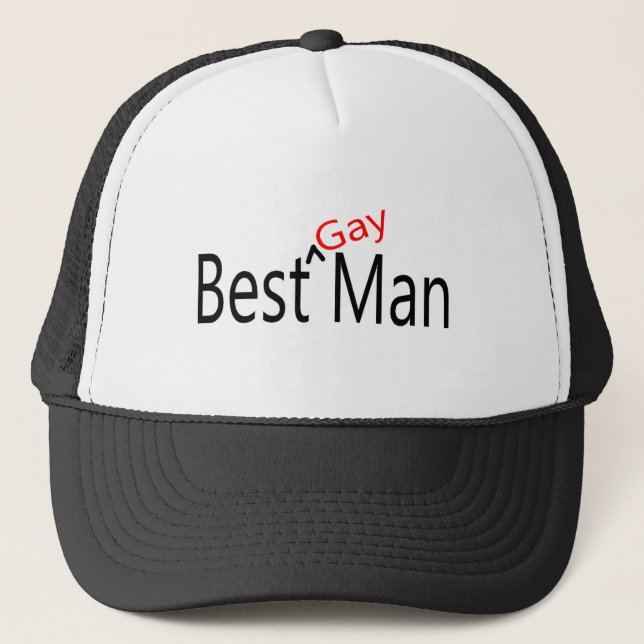 Best Gay Man Wedding Trucker Hat (Front)