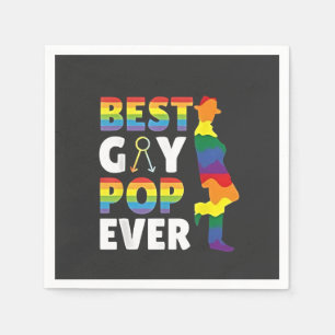 Best Gay Pop Ever LGBT Pride Month Grandpa Dad Napkins