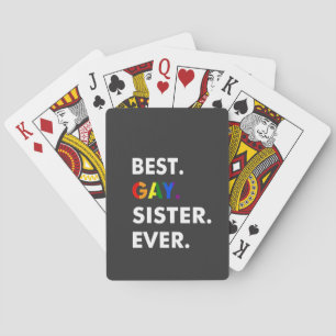 Best Gay Sister Ever Funny LGBT Rainbow Pride Gift Poker Cards