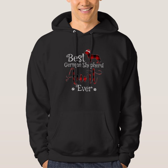 Best German Shepherd Aunt Ever plaid Christmas Hoodie (Front)