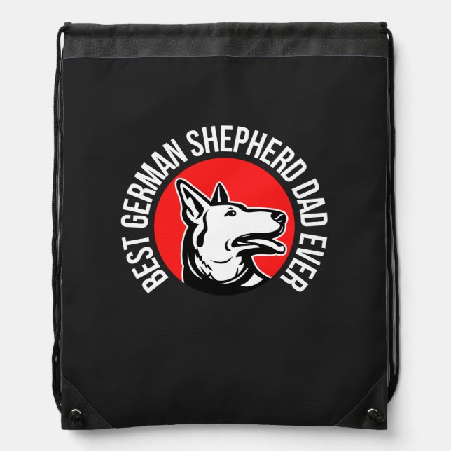 Best German Shepherd Dad Ever  Drawstring Bag (Front)