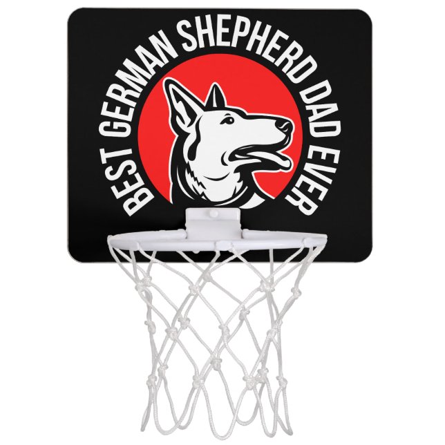 Best German Shepherd Dad Ever      Mini Basketball Hoop (Front)
