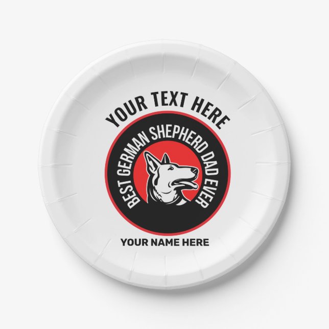 Best German Shepherd Dad Ever      Paper Plates (Front)