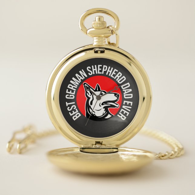 Best German Shepherd Dad Ever           Pocket Watch (Inside)