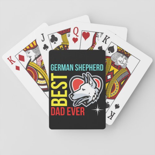 Best German Shepherd Dad Ever  Poker Cards