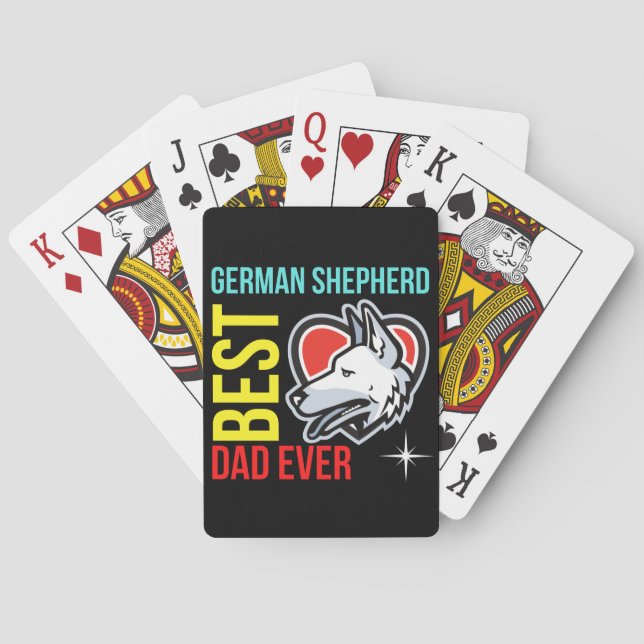 Best German Shepherd Dad Ever  Poker Cards (Back)