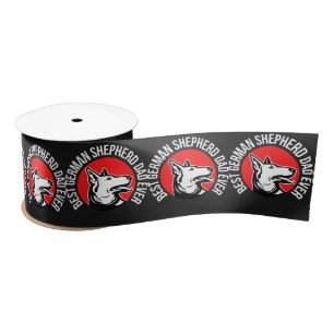 Best German Shepherd Dad Ever Satin Ribbon