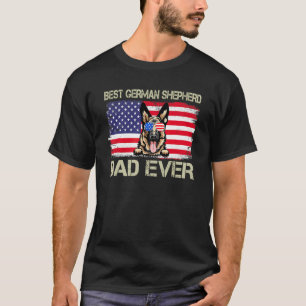 Best German Shepherd Dad Ever Us Flag Dog Love Fat T-Shirt
