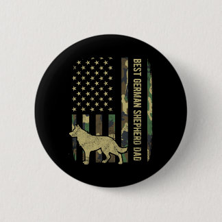 Best German Shepherd Dog Dad Camouflage American F Button