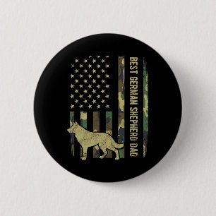 Best German Shepherd Dog Dad Camouflage American F Button