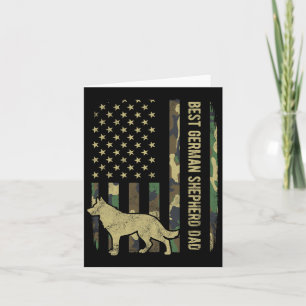 Best German Shepherd Dog Dad Camouflage American F Card