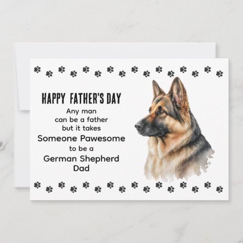 Best German Shepherd Dog Dad Fathers Day Custom  Holiday Card