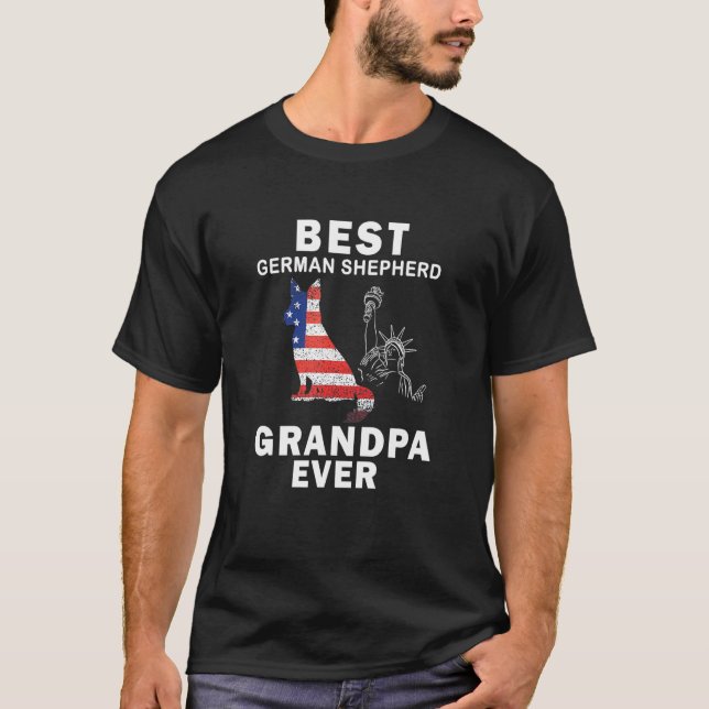 Best German Shepherd Grandpa Ever American Flag 4t T-Shirt (Front)