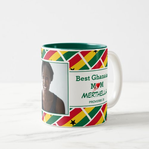 BEST GHANAIAN MOM Personalized GHANA Photo Two_Tone Coffee Mug