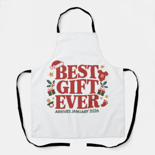 Best Gift Arrives in January 2026 Christmas Couple Apron