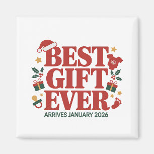 Best Gift Arrives in January 2026 Christmas Couple Magnet