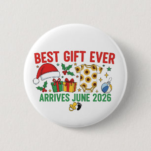 Best Gift Arrives in June 2026 Christmas Couples Button