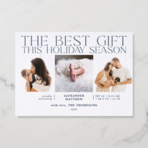 Best Gift Baby Holiday Announcement Letterpress