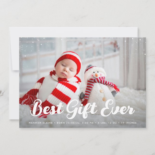 best gift christmas holiday birth announcement (Front)