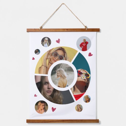 Best Gift Create Your Own 10 Photo Collage Heart Hanging Tapestry