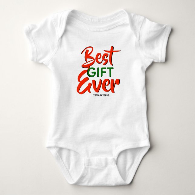Best Gift Ever Baby Christmas Outfit Baby Bodysuit (Front)