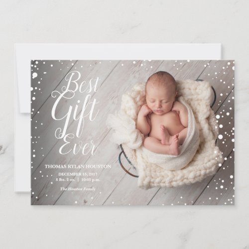 Best Gift Ever Baby Christmas Winter Announcement