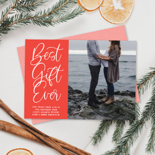 Best Gift Ever Baby Pregnancy Holiday Photo Card