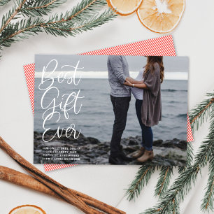 Best Gift Ever Baby Pregnancy Holiday Photo Card