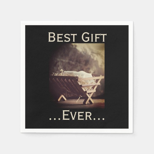 Best Gift Ever Christmas Babe in Manger  Napkins (Front)
