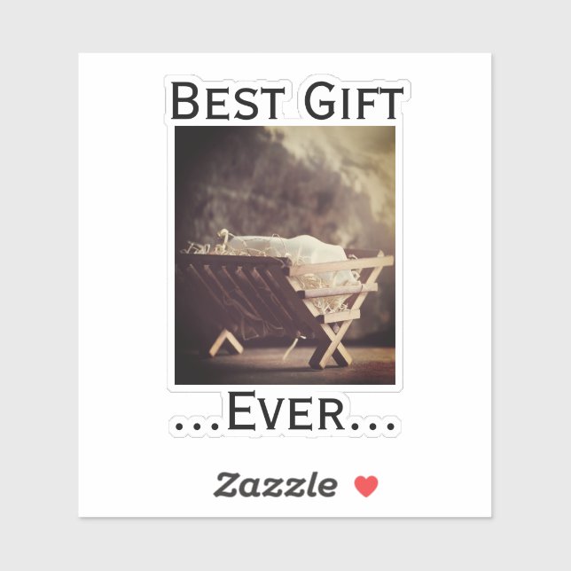 Best Gift Ever Christmas Babe in Manger  Sticker (Sheet)