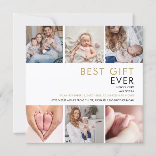Best Gift Ever Christmas Birth Announcement Card