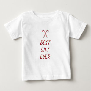 Best Gift Ever Christmas Dress with Candy Canes Baby T-Shirt