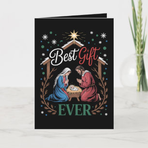 Best Gift Ever Christmas Nativity Manger Scene Card