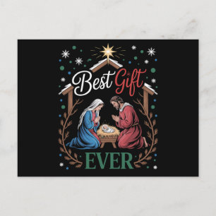 Best Gift Ever Christmas Nativity Manger Scene Holiday Postcard